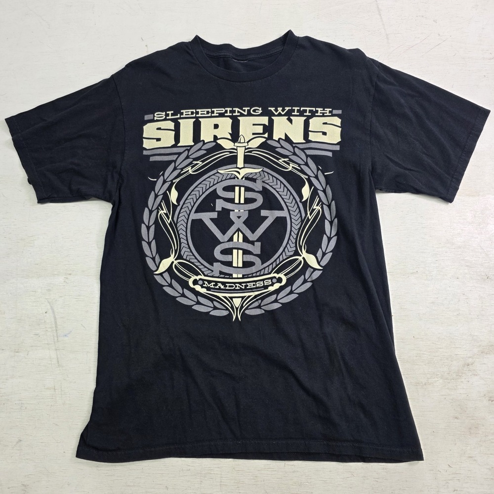 Sleeping With Sirens Band Tour "Madness" Sword Seal Black‎ T-Shirt Men's Size S